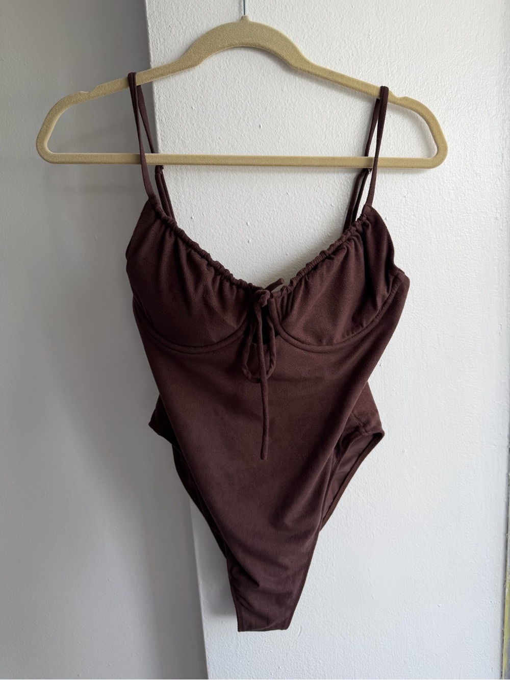 Montce Brown Ruched One-Piece Swimsuit